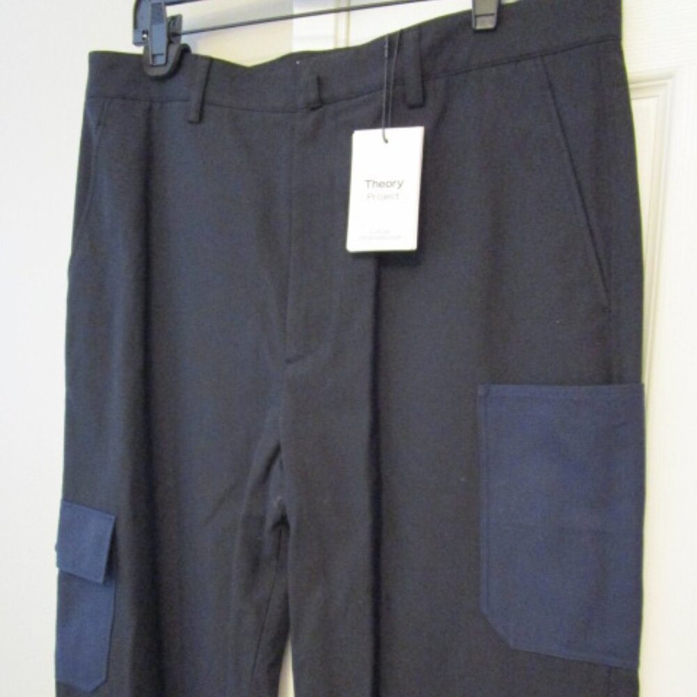 Theory Cotton Gab Pants Extra side pockets timeless Black (Style M0742060).
